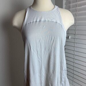 Lululemon Grey Gold StripeTank Top Women’s Size 2 Racerback Athletic Gear